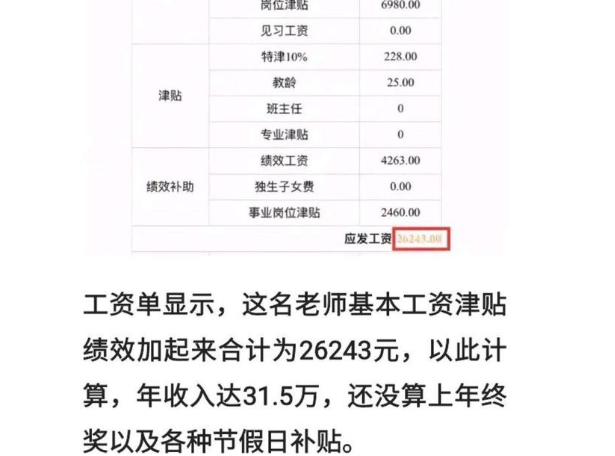 年薪40万招聘高中教师（各地教师晒出工资条）