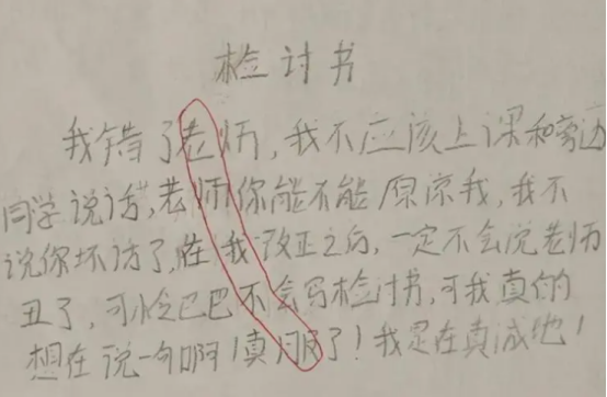 小学生“另类检讨书”火了，学生自作聪明，被老师当场识破