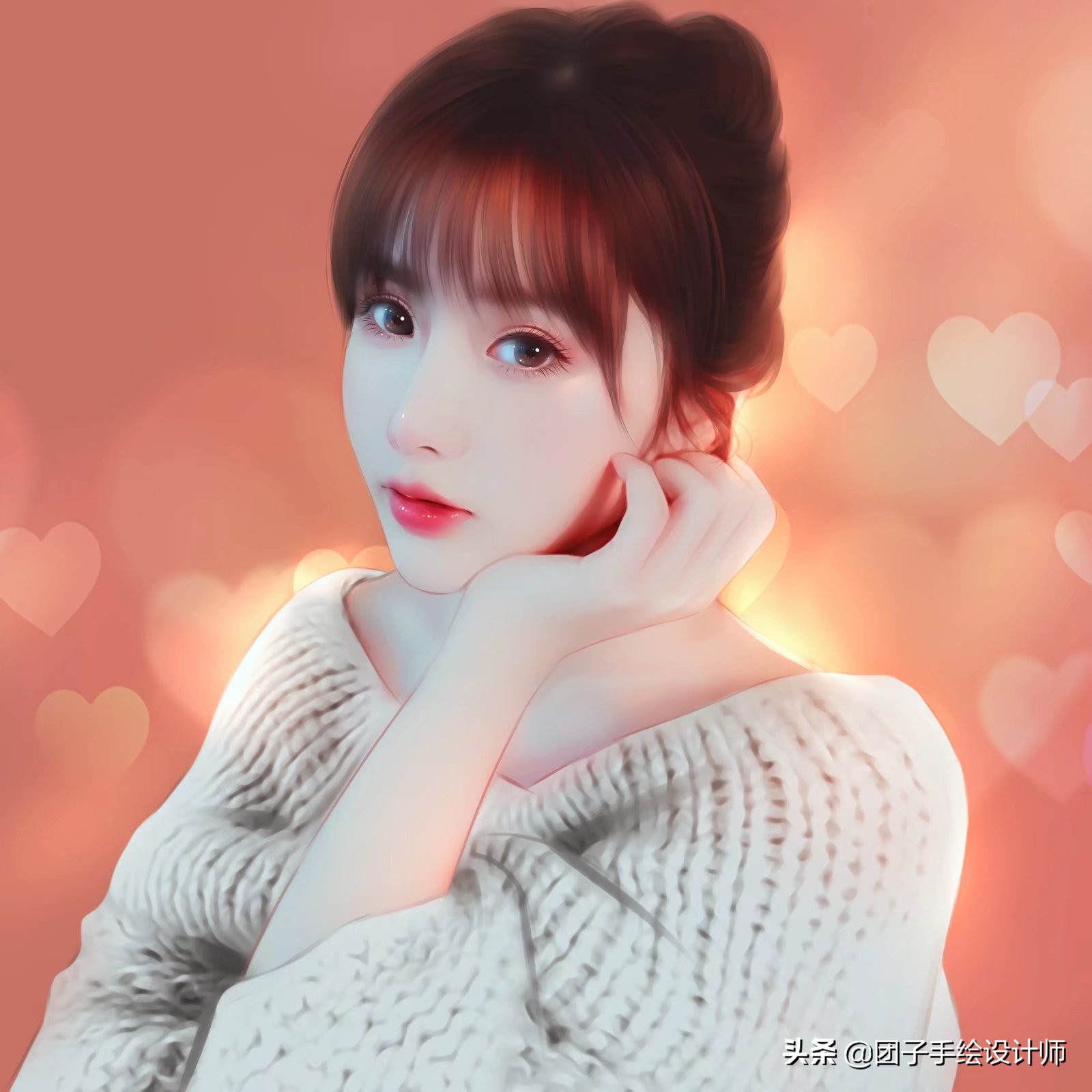 情人节告白礼物,手绘漫画头像,送女友闺蜜老婆创意浪漫