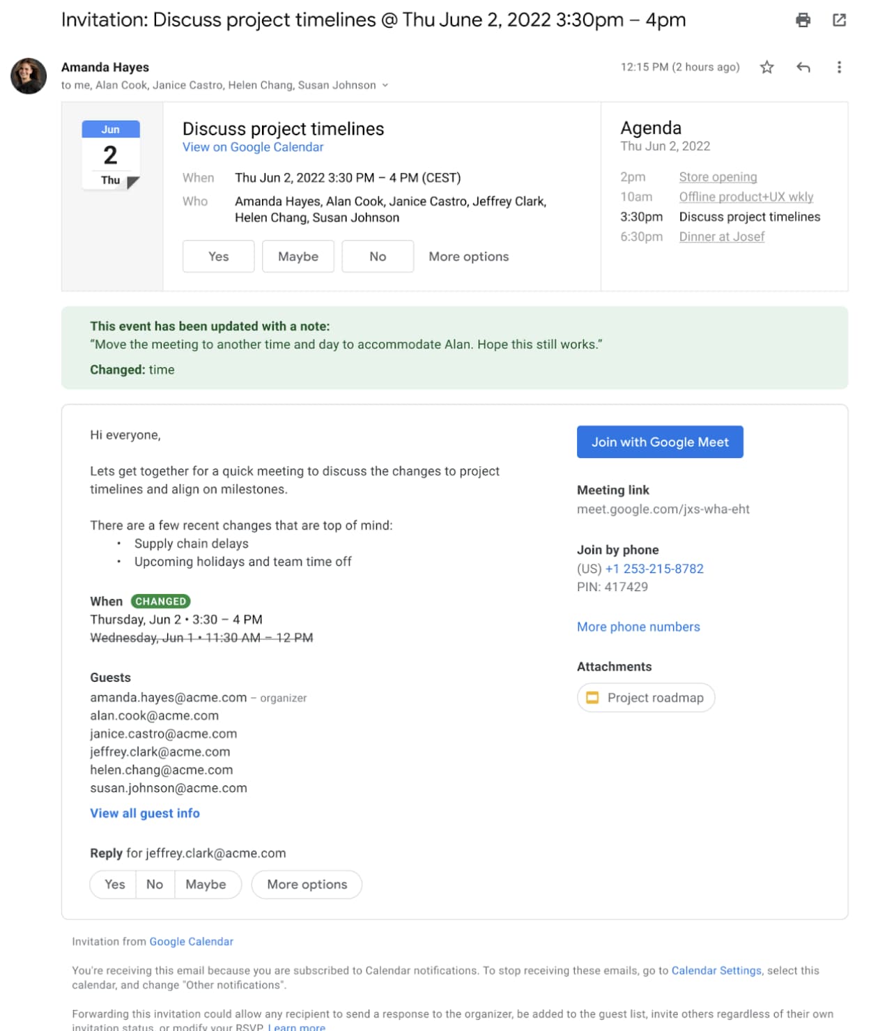 Google日历正在重新设计其电子邮件邀请函并使之现代化