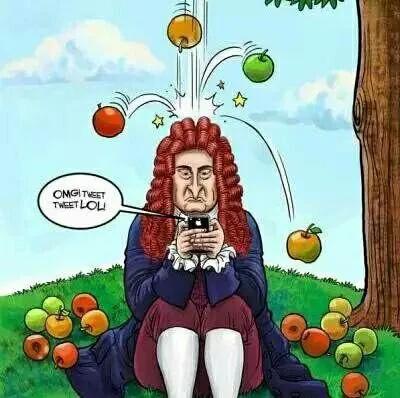牛顿简笔画 苹果树下图片