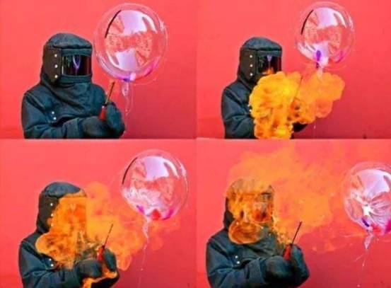 别再买氢气球了！消防实验揭秘“手持炸弹”，一秒爆燃，太可怕了