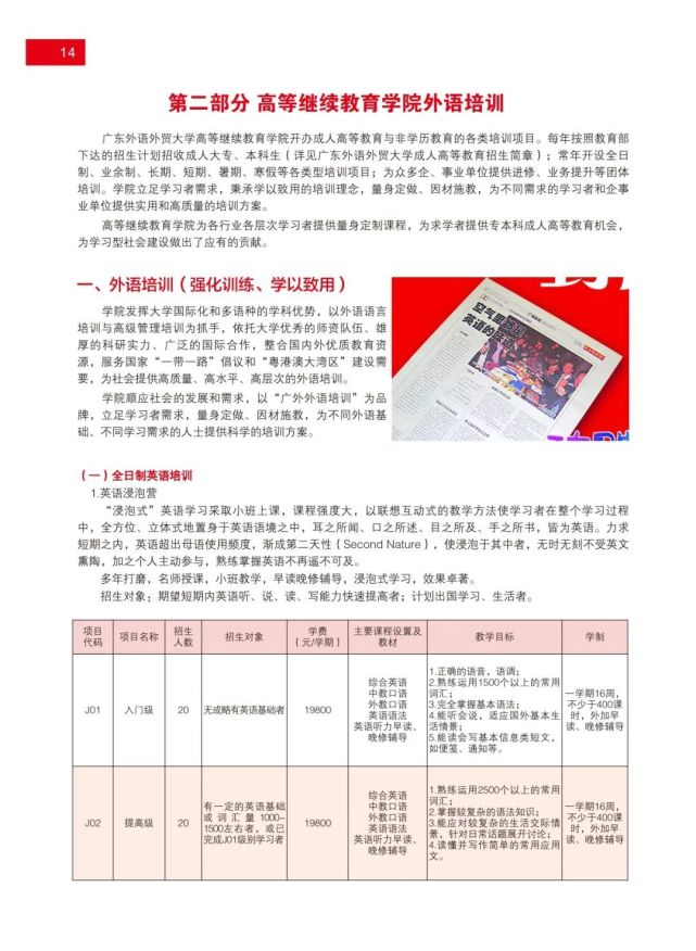 广东外语外贸大学2022年秋季本专科公开教育 | 外语培训招生简章