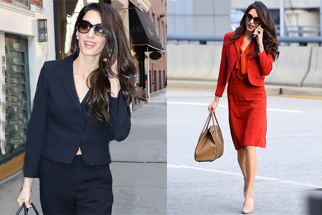 今春流行40+女性通勤服，将简约西装系腰带，瞬间精致又高级