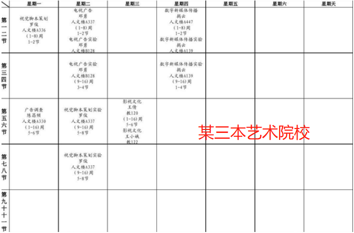 不同大学“课程表”大对比，大专生一周3节课，对比下侮辱性极强