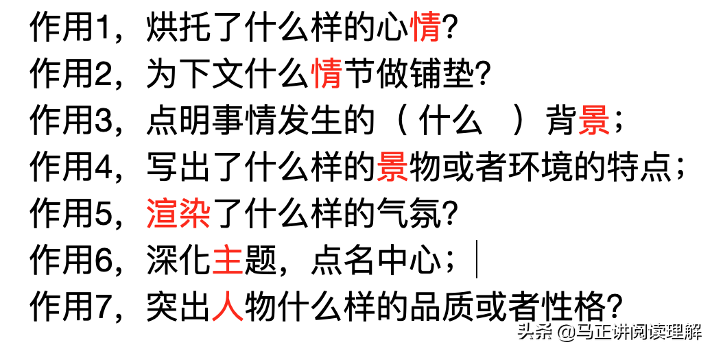 马正：初中生必看！如何理解环境描写题中的烘托人物心理的作用？