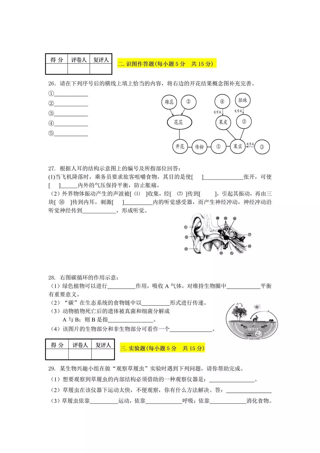 衡水有金卷——理化生地