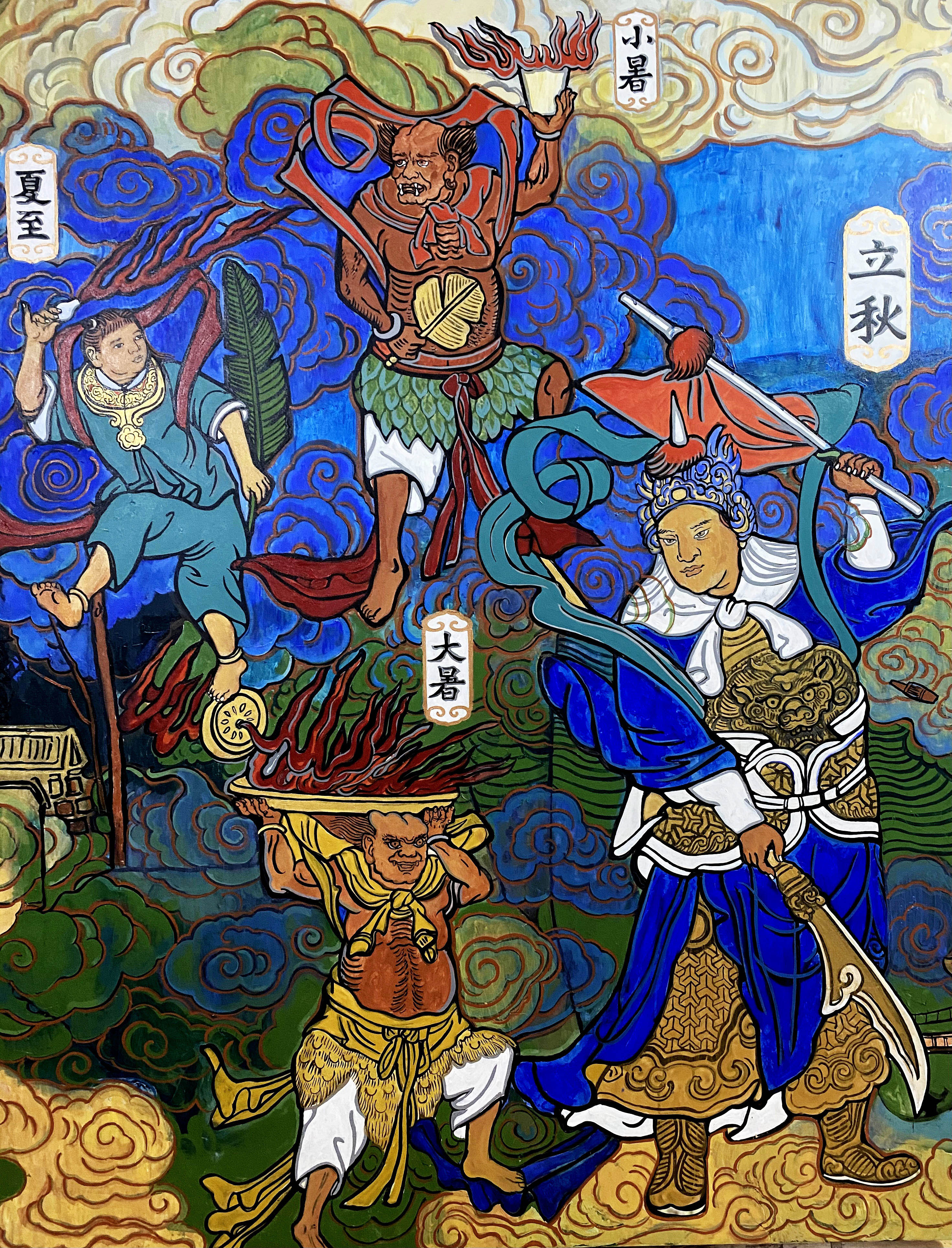 二十四节气神将图——著名画家「王俊英」壁画作品欣赏