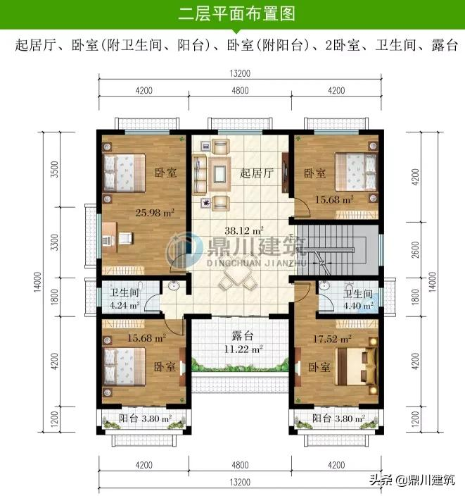 40多万建套二层中式别墅，布局讲究风水好，越住越顺心