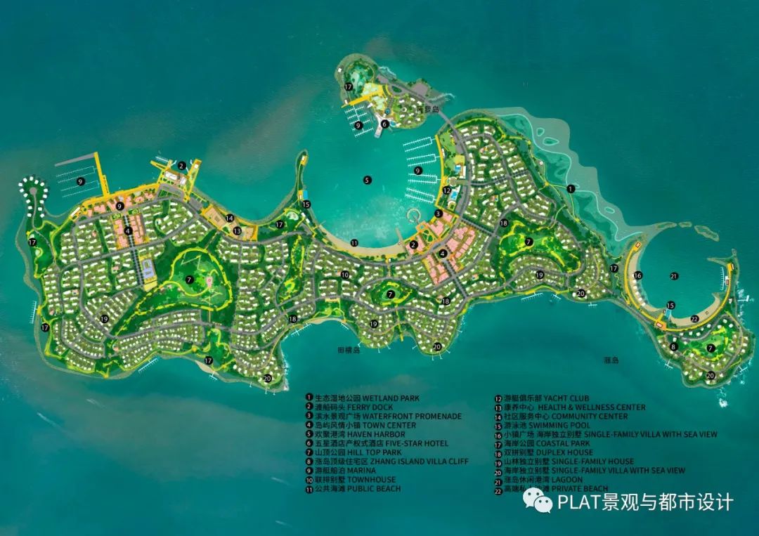 青岛田横岛景观总体概念规划：海上生态康养渡假中心 / PLAT Studio