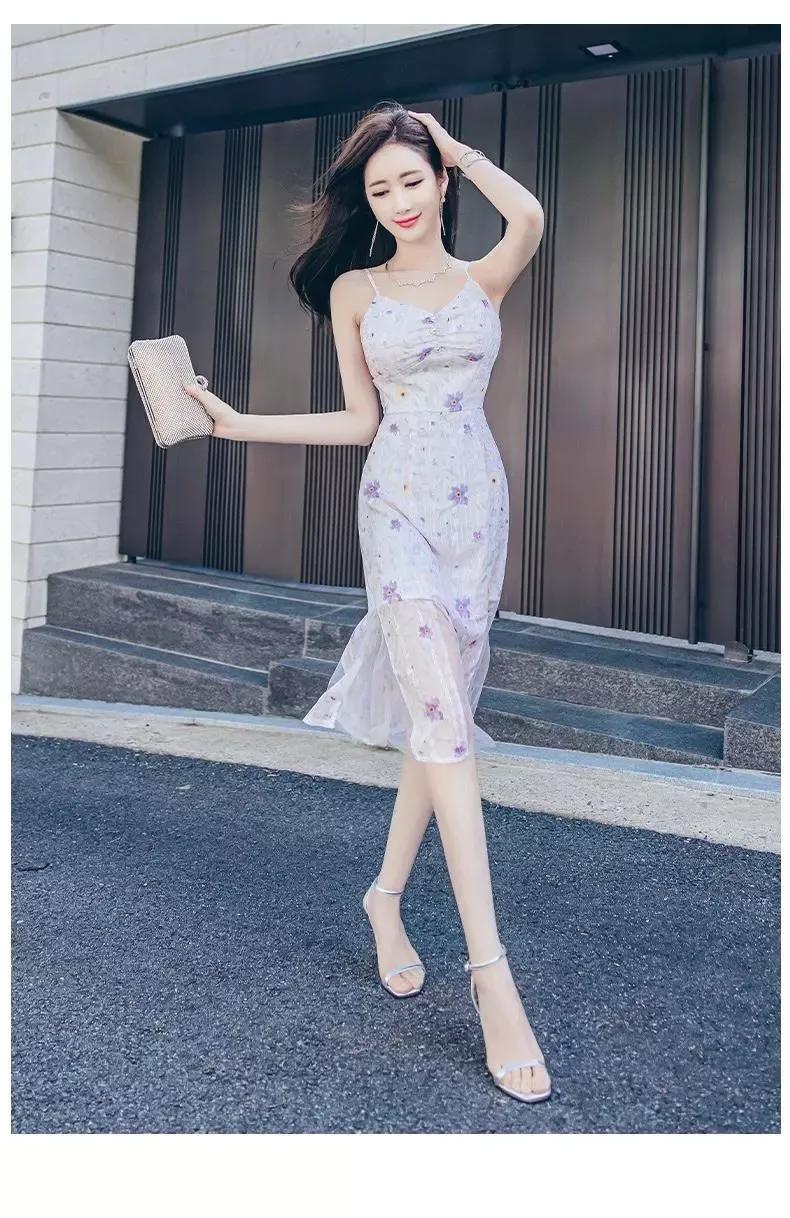 吊带碎花鱼尾裙，清新飘逸，小仙女必备喜欢关注一下谢谢