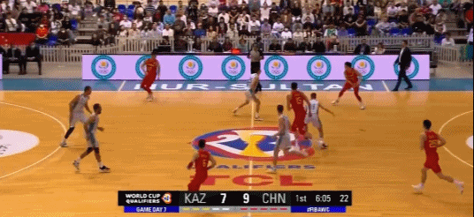 中国男篮世界杯周琦一共得45分(男篮世预赛-周琦19 11郭艾伦9中2仅5分 中国轻取哈萨克斯坦)