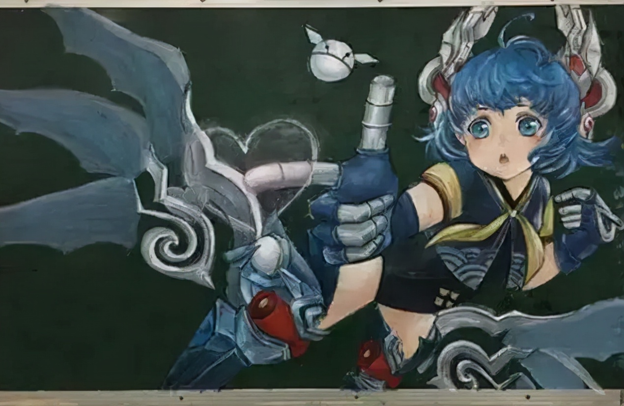 初中生“黑板报”被称赞，3d效果逼真引人注目，美术生甘拜下风