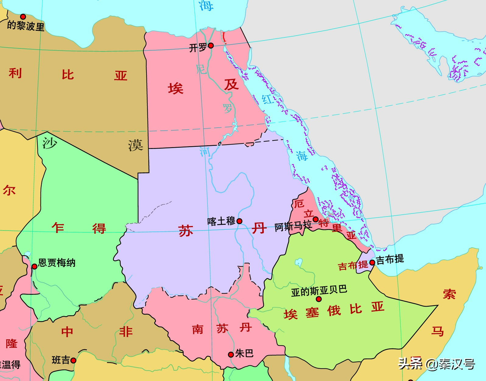 埃及,曾经面积350万平方公里,非洲最大国,为何会一分为三?