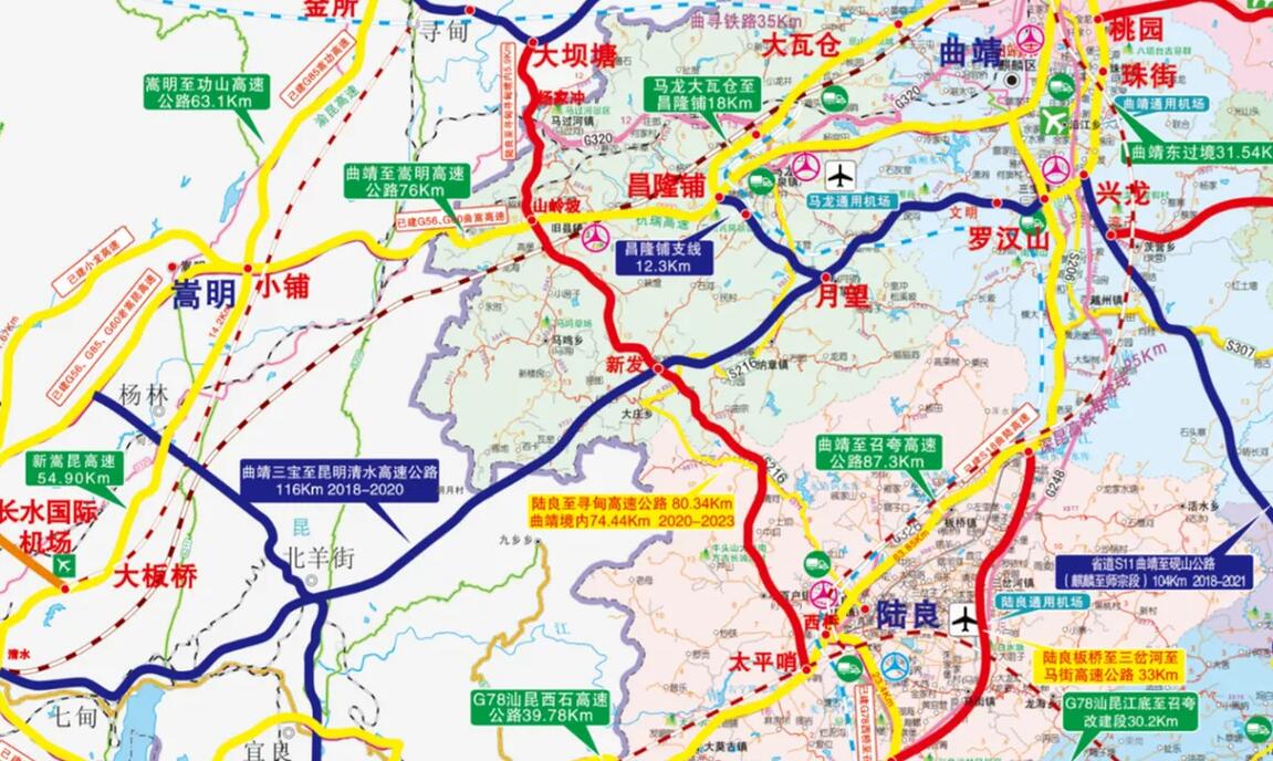 这条高速连接昆明与曲靖,将实现g56杭瑞,g60沪昆两条高速的分离