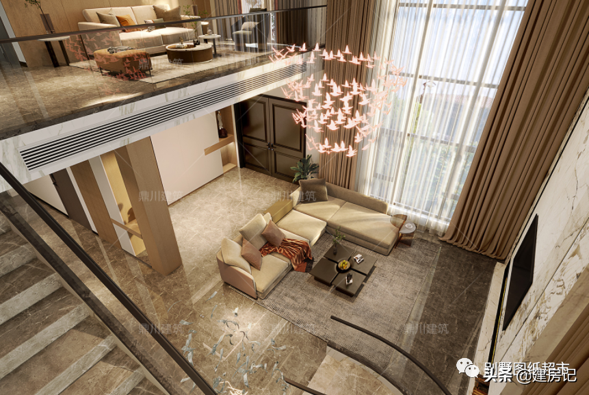 浙江15x13米三层复式别墅，旋转楼梯+车库，全套图纸+室内设计