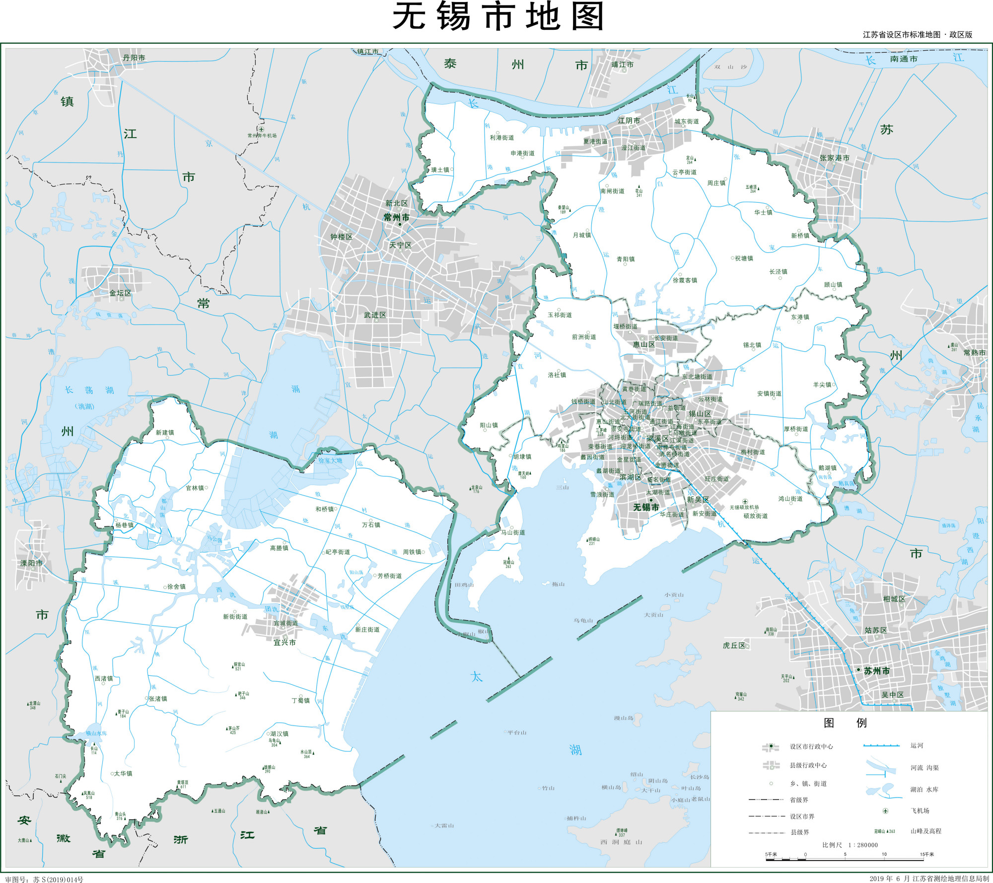 有趣的常州武進區地圖:東南部猶如大象鼻子伸進太湖