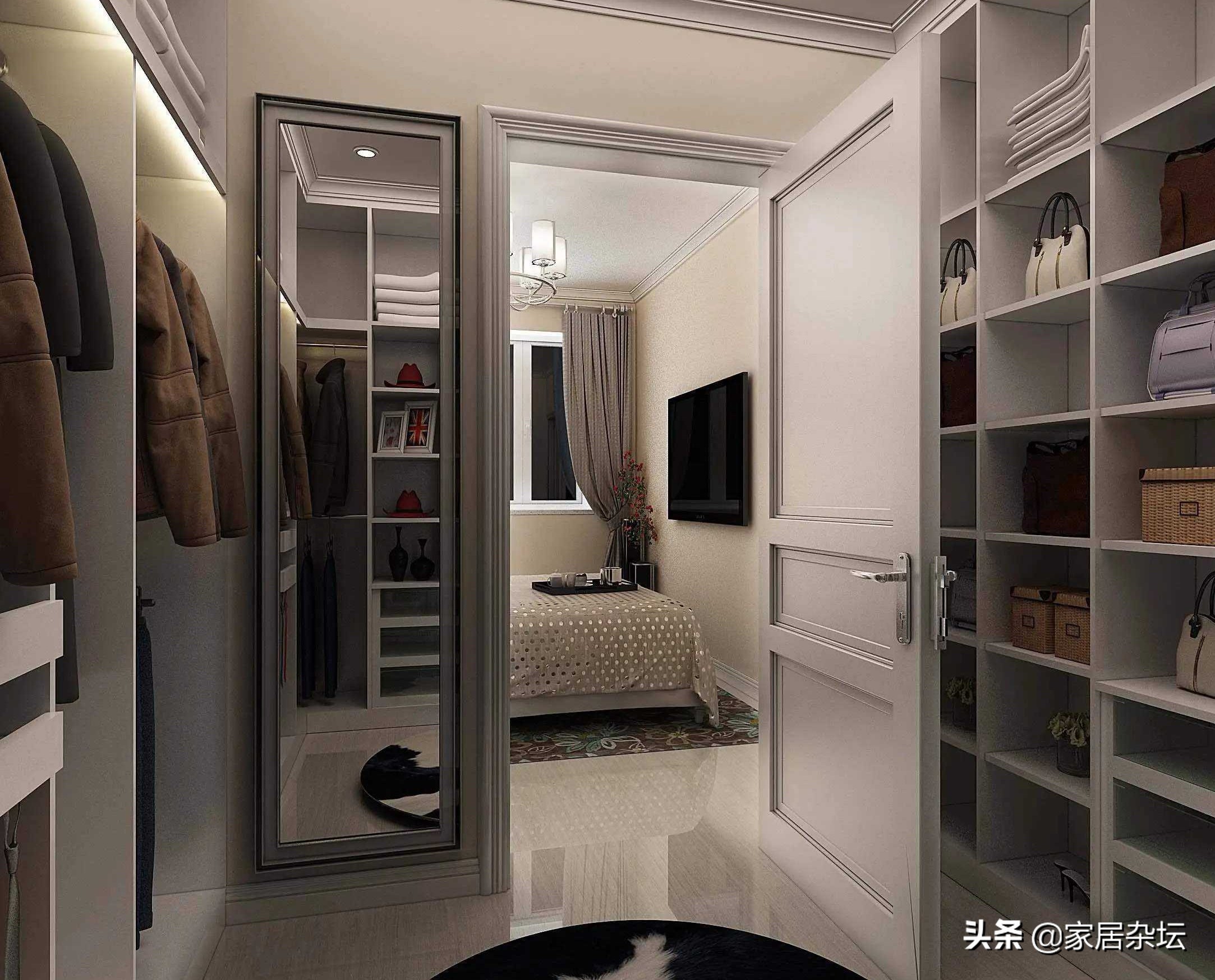 主卧一体式衣帽间卫生间装修，要做好2个方面，重点看其中的要求