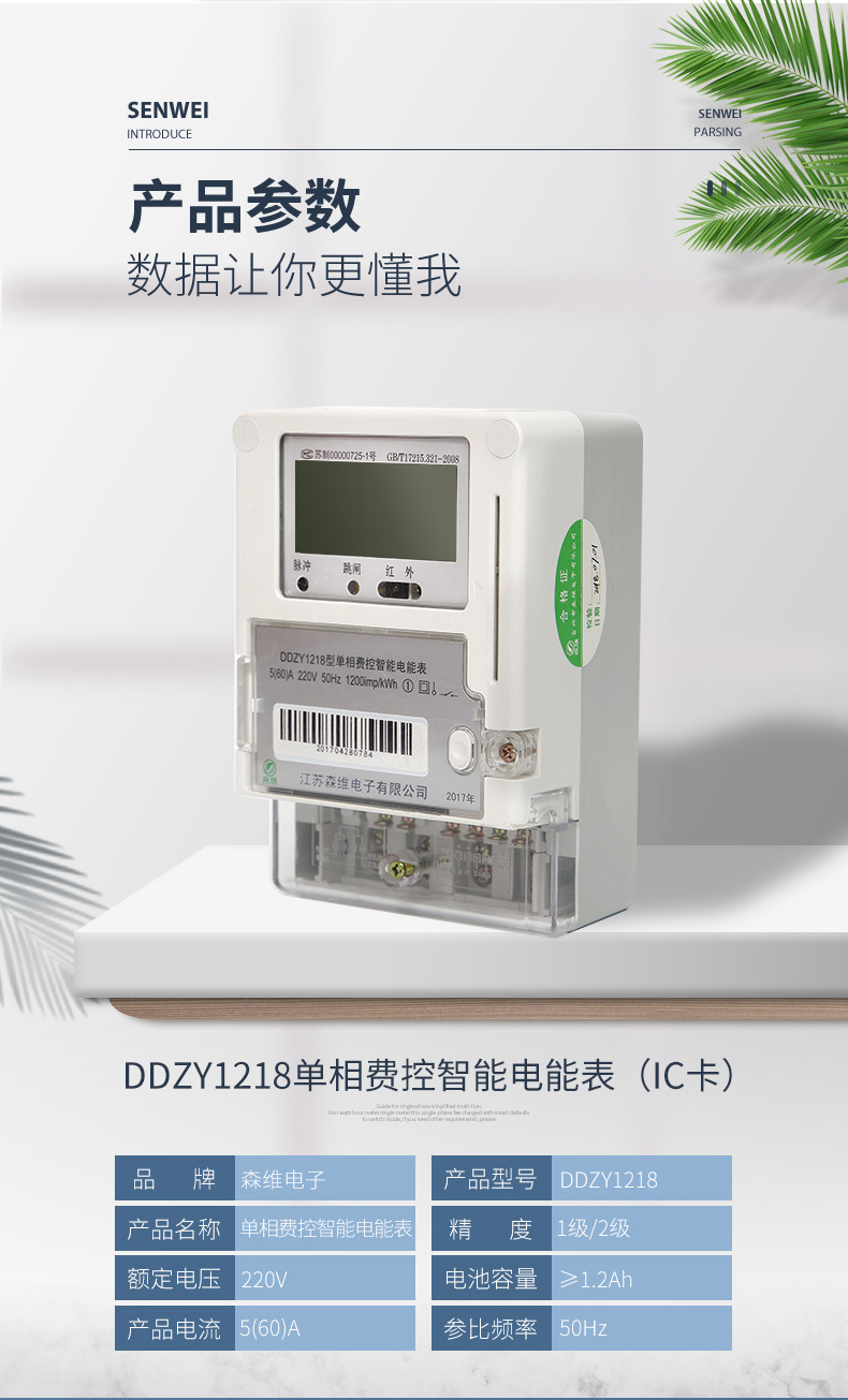 单相费控NB模块电表-家用/出租高精度电能表