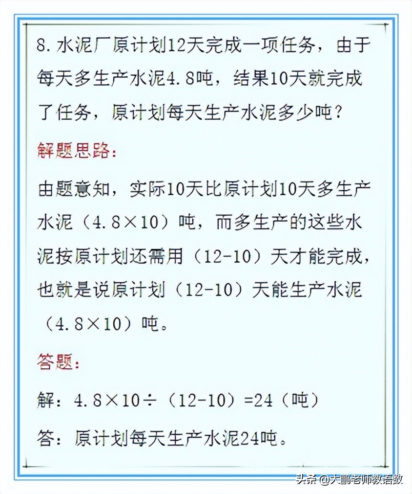 2022小学数学重点题型,小学数学经典题型30例(图8)