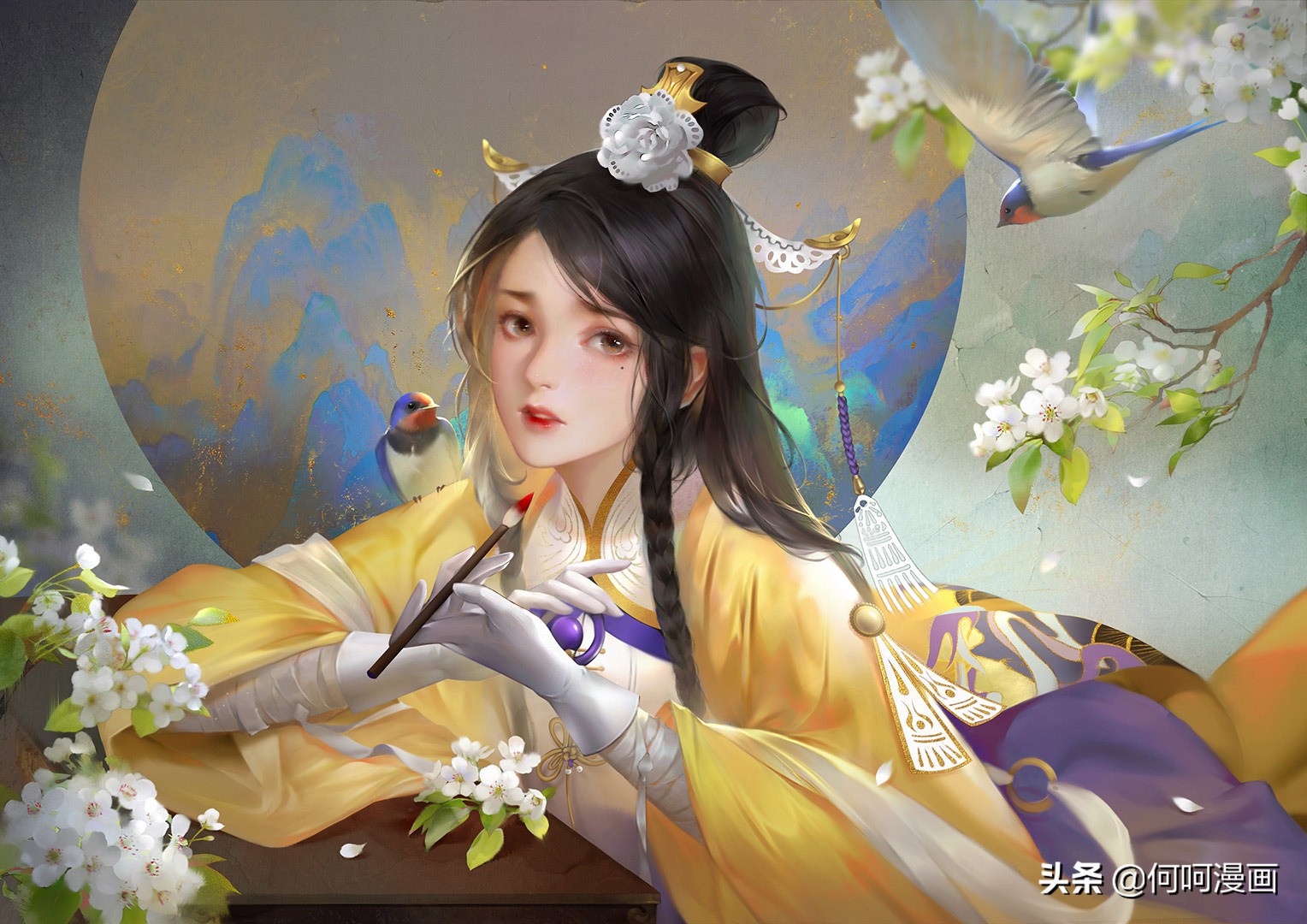 造型漂亮色彩唯美的一组国风（古典）人物插画作品！让人赏心悦目