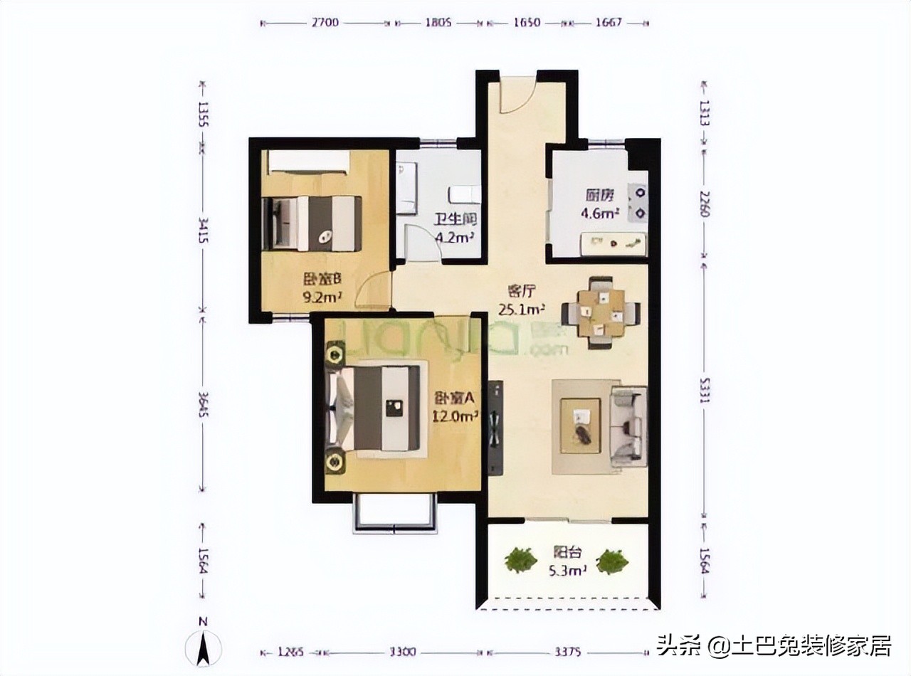4万元打造75㎡理想家，简约装修效果图全分享