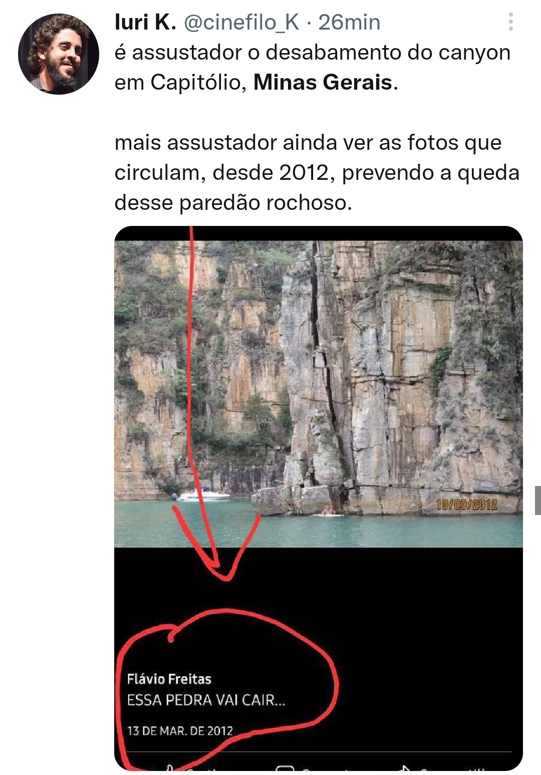 巴西景区山体倒塌是哪个国家(巴西湖边巨岩突然崩落砸烂游船！早在2012年，就有人预言了这一天)