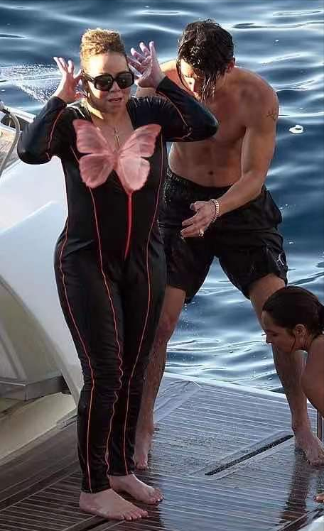 “花蝴蝶”玛利亚凯莉亮相胖得认不出！和鲜肉男友度假，成大妈了