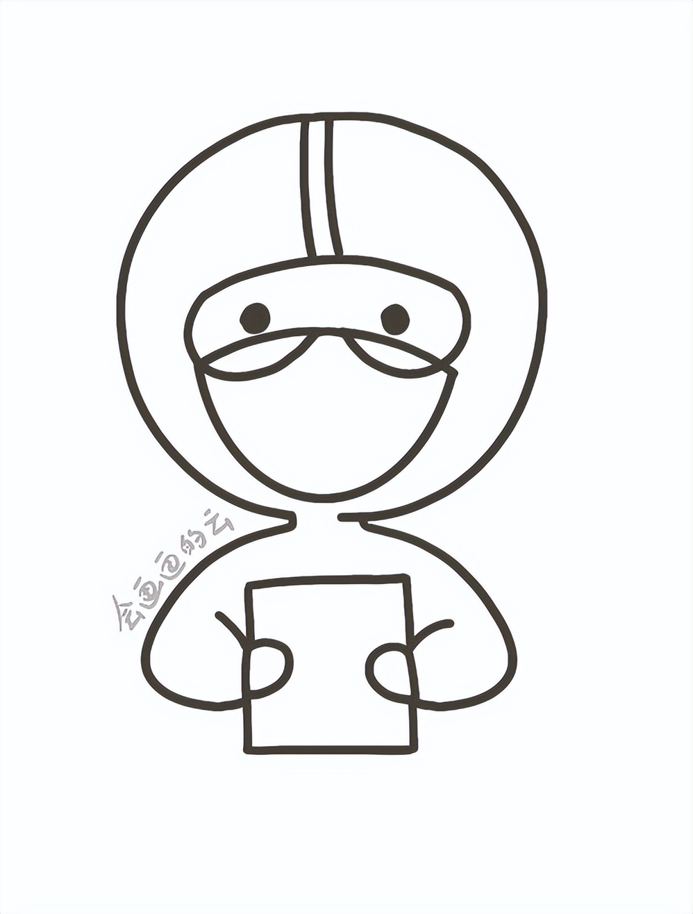 白衣天使简笔画戴口罩穿防护服一二三四年级的疫情绘画