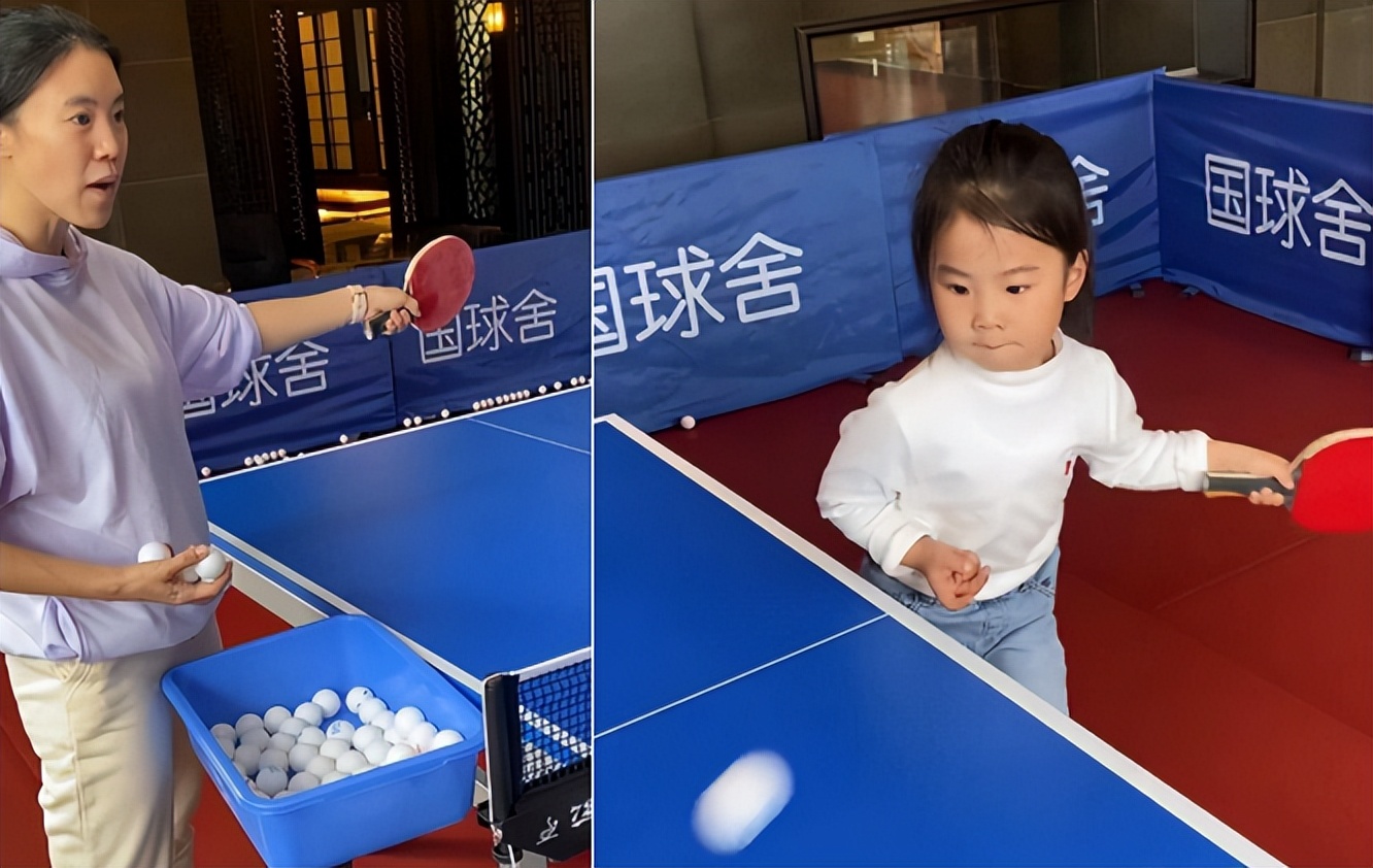 4岁儿童如何教打乒乓球(世界冠军王楠4岁女儿太厉害！打乒乓球技术强，冠军孙颖莎成陪练)