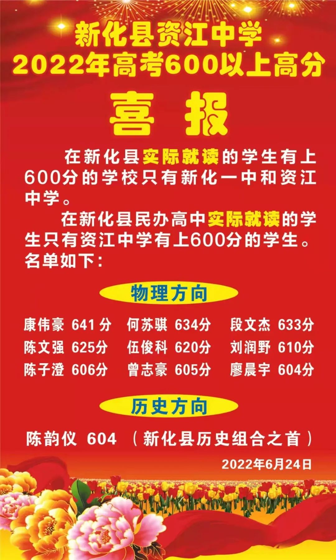 新化一,二,三,五中,资江中学高考成绩