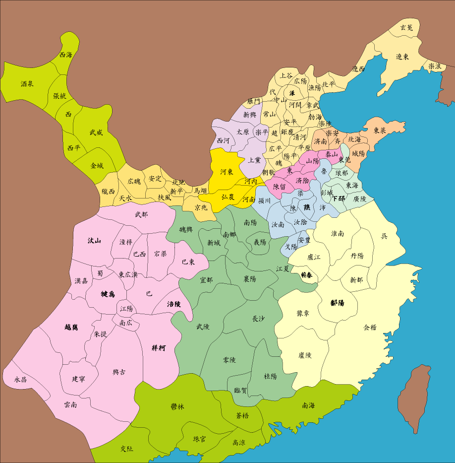 中国古代的行政区划,基本是从二级区划到三级区划.