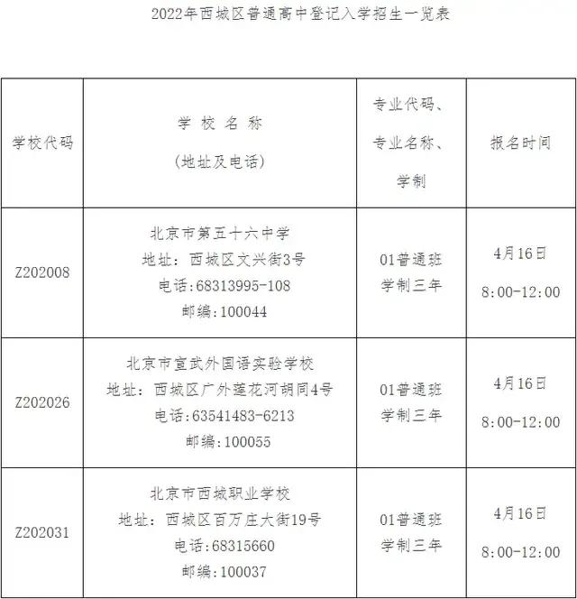 中考改革，今年北京东城西城将试行的普通高中登记入学是什么意思