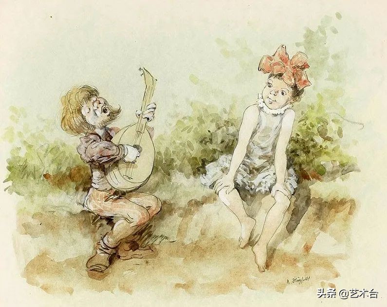 罗伯特-霍格菲特，滑稽、童话般的水彩画