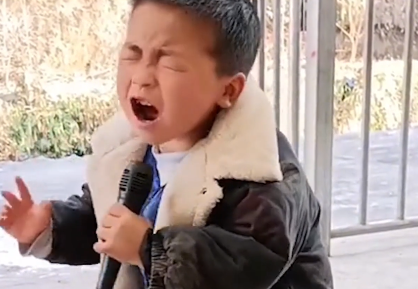 “未来歌神”：6岁农村萌娃“戏精附体”，靠模仿对口型唱歌走红