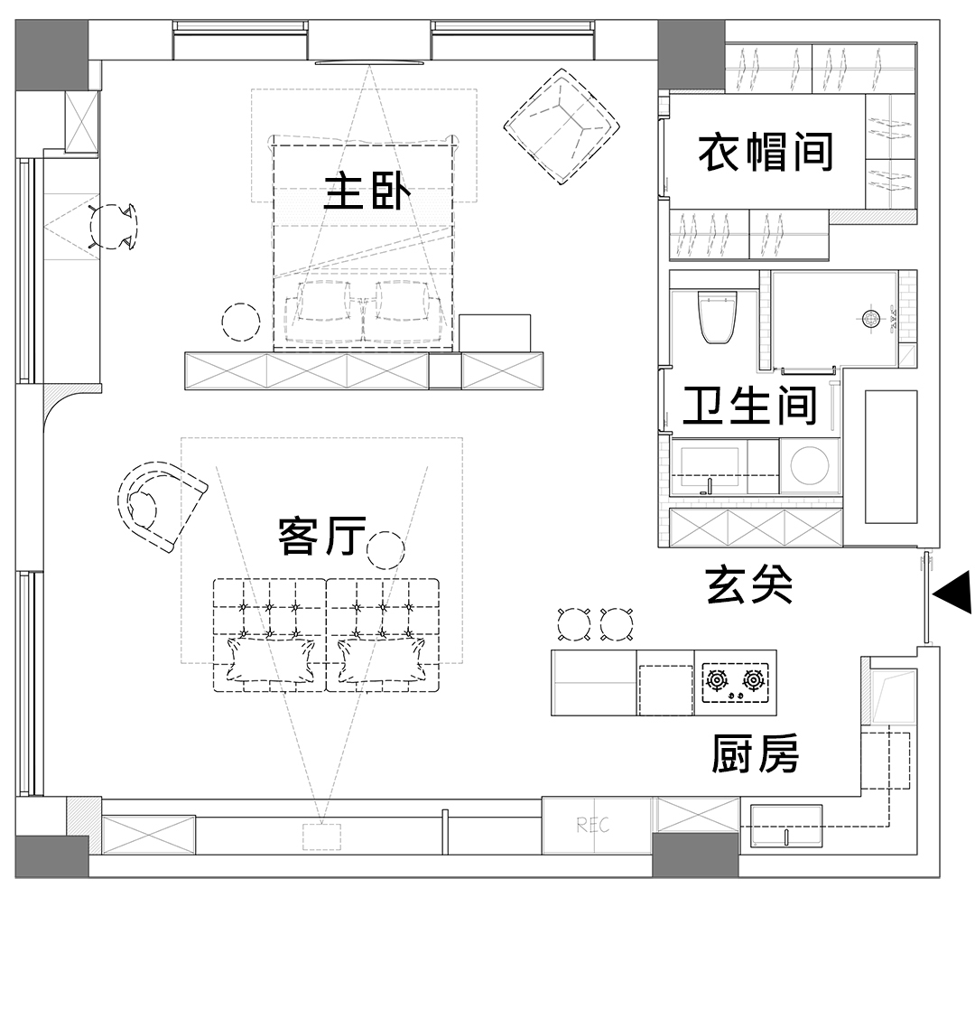推了三道墙，北京75㎡ 单身宅收纳爆量，多到能塞42个行李箱