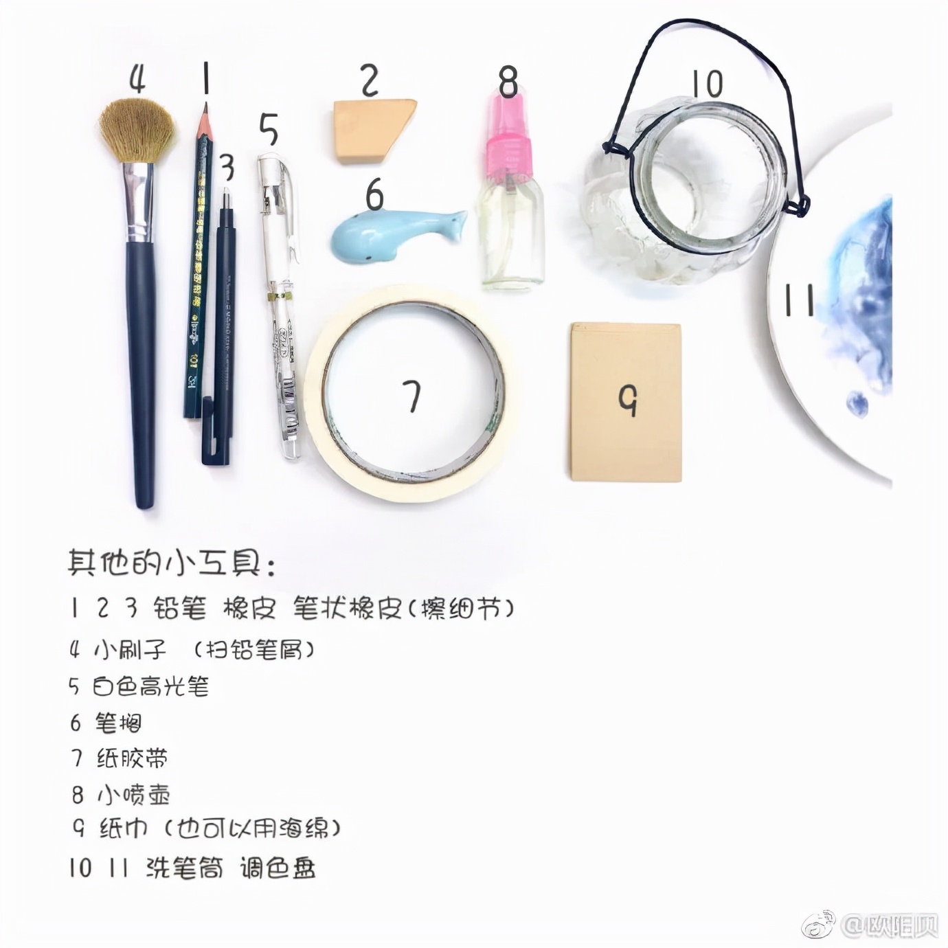 95后美女教你画钢笔淡彩，张张都是精品，构图和配色超棒