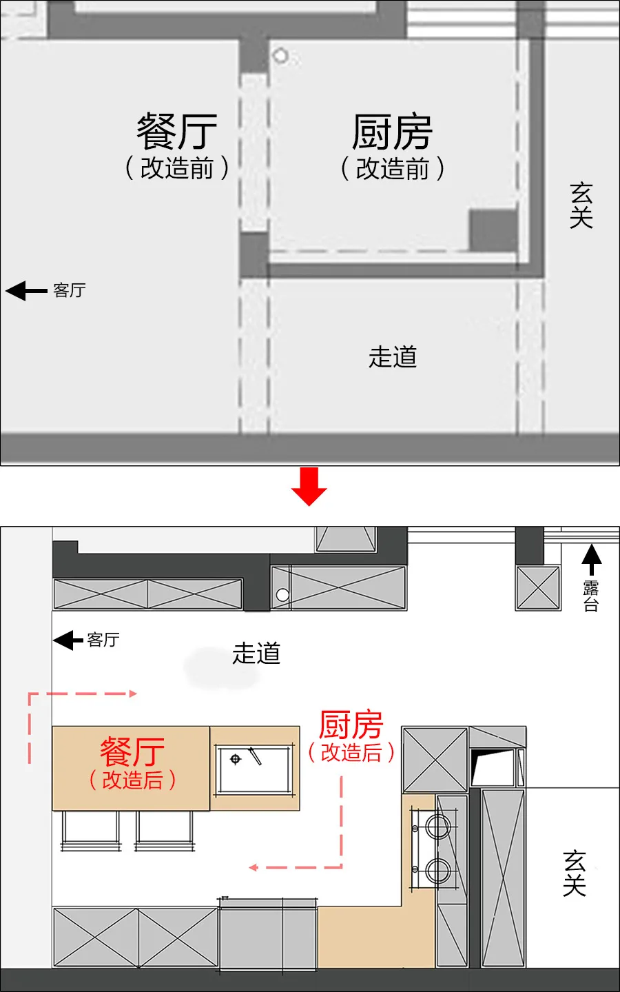 武汉90㎡公寓，拆一墙变3室，多功能区域激增，完胜豪宅