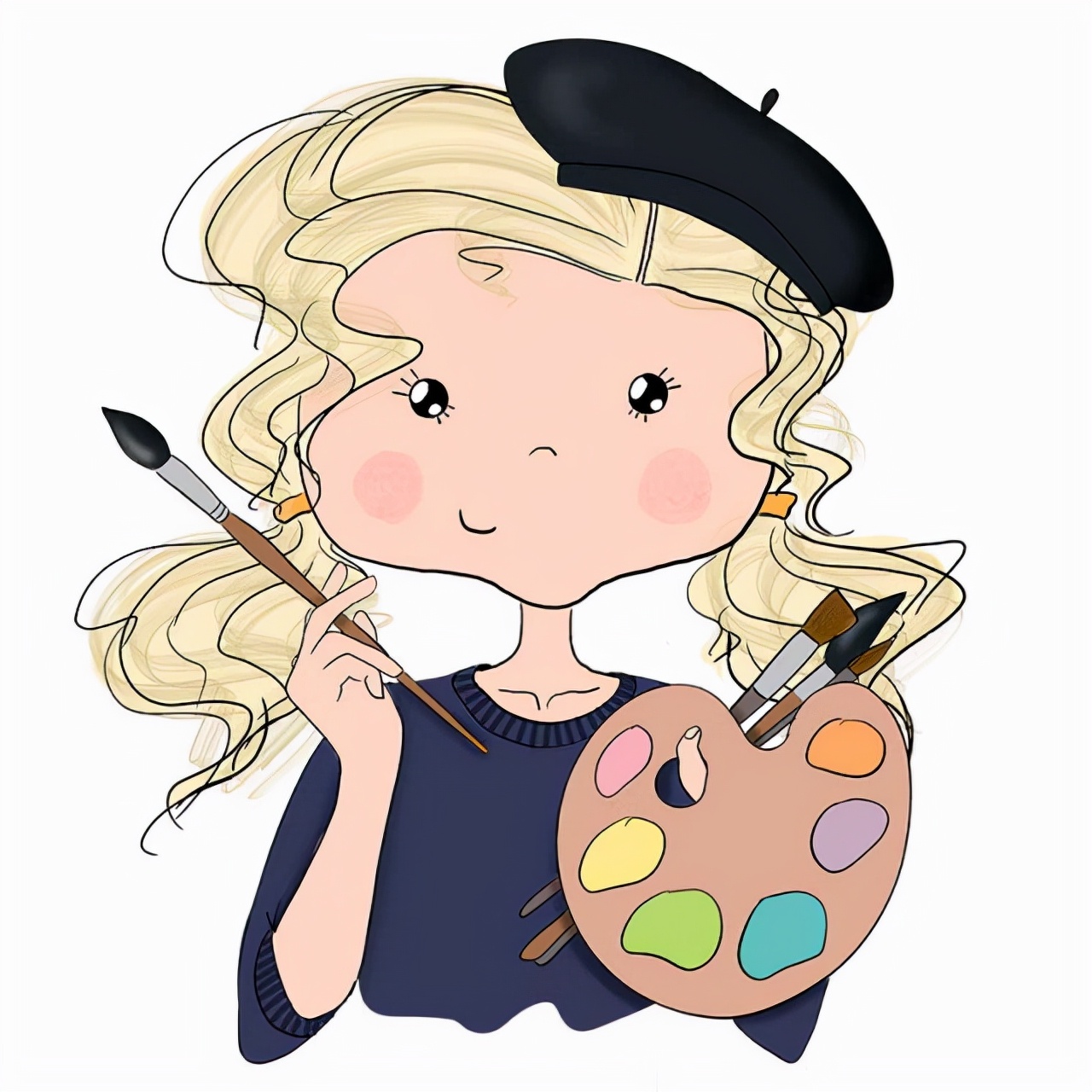 素描女孩的卡通画(24张)