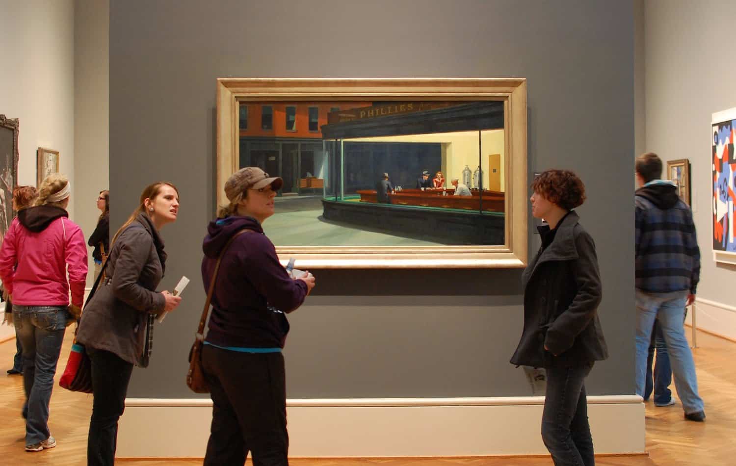 夜游者油画鉴赏爱德华霍普夜游者超清油画