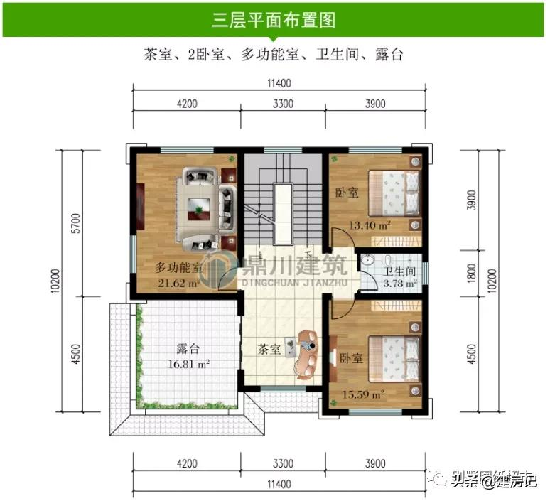 开间11米，广东17款三层农村别墅，尺寸布局有讲究，符合乡村风水