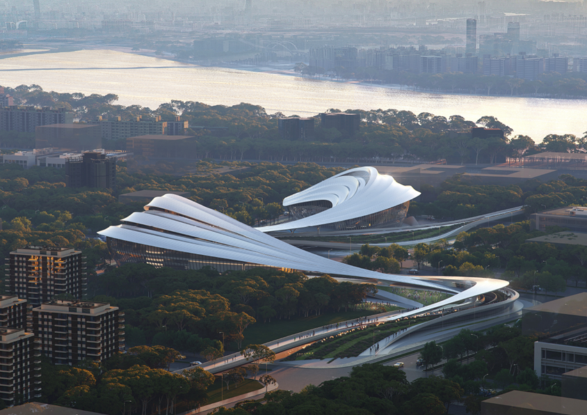 zaha、中国院、长谷川逸子丨泾河新城国际文化艺术中心竞赛方案