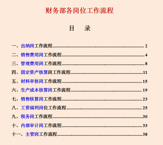会计工作流程（财务部各岗位工作流程）