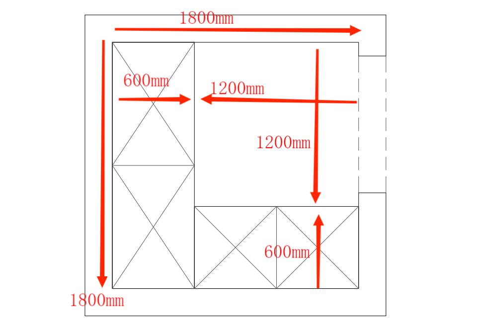 ②l型布局衣帽间的长度一般要在1500mm左右,如果太小了也不适合作为一