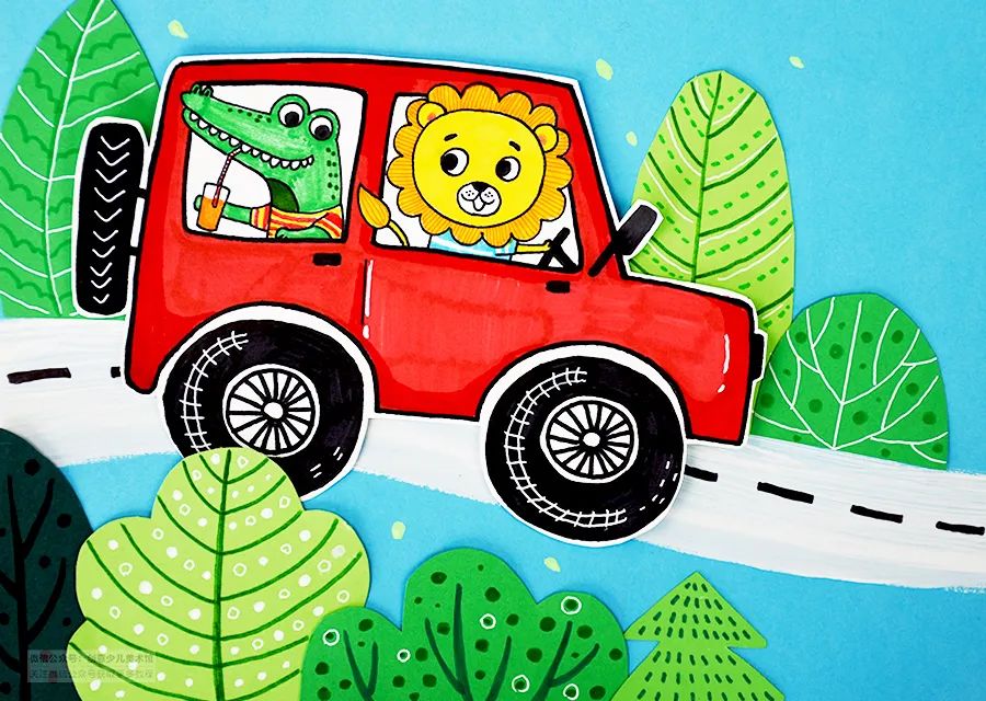 儿童画教程|春季创意美术课程《去春游》