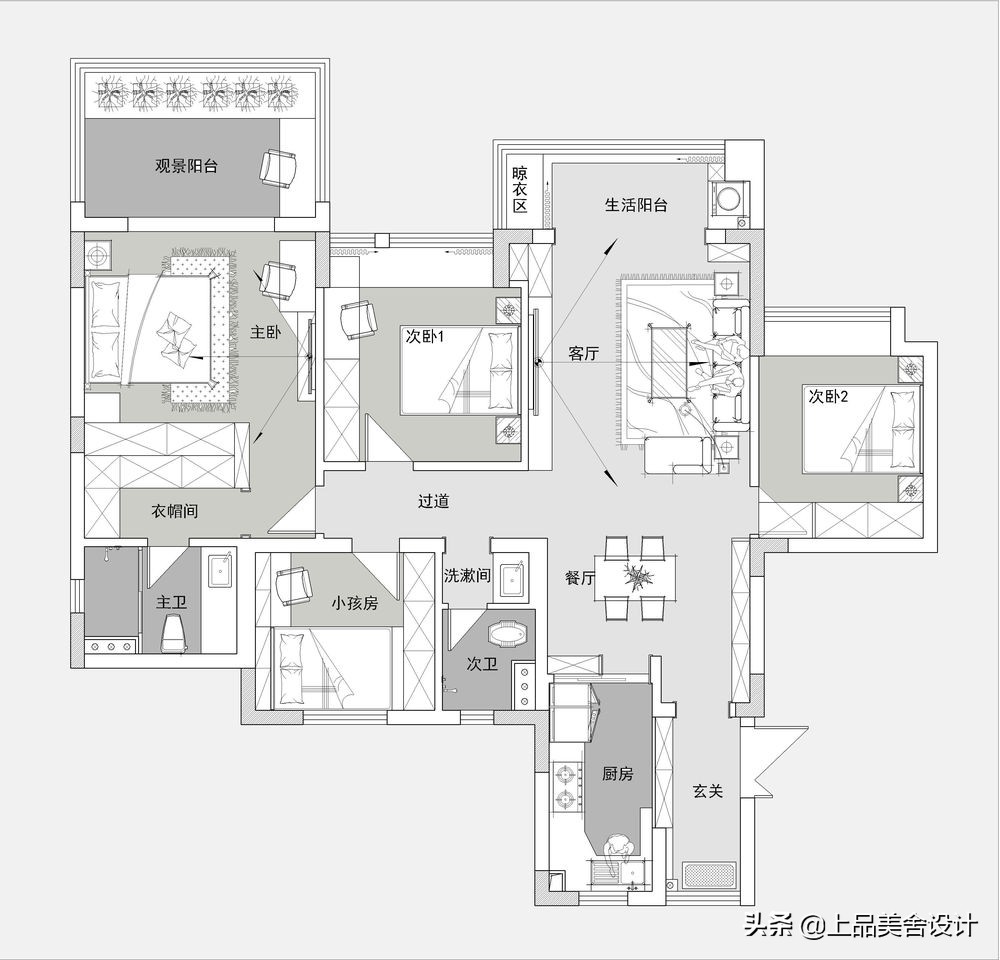 看他家将130㎡打造现代风，全房白色调，点缀跳色超显个性与时尚