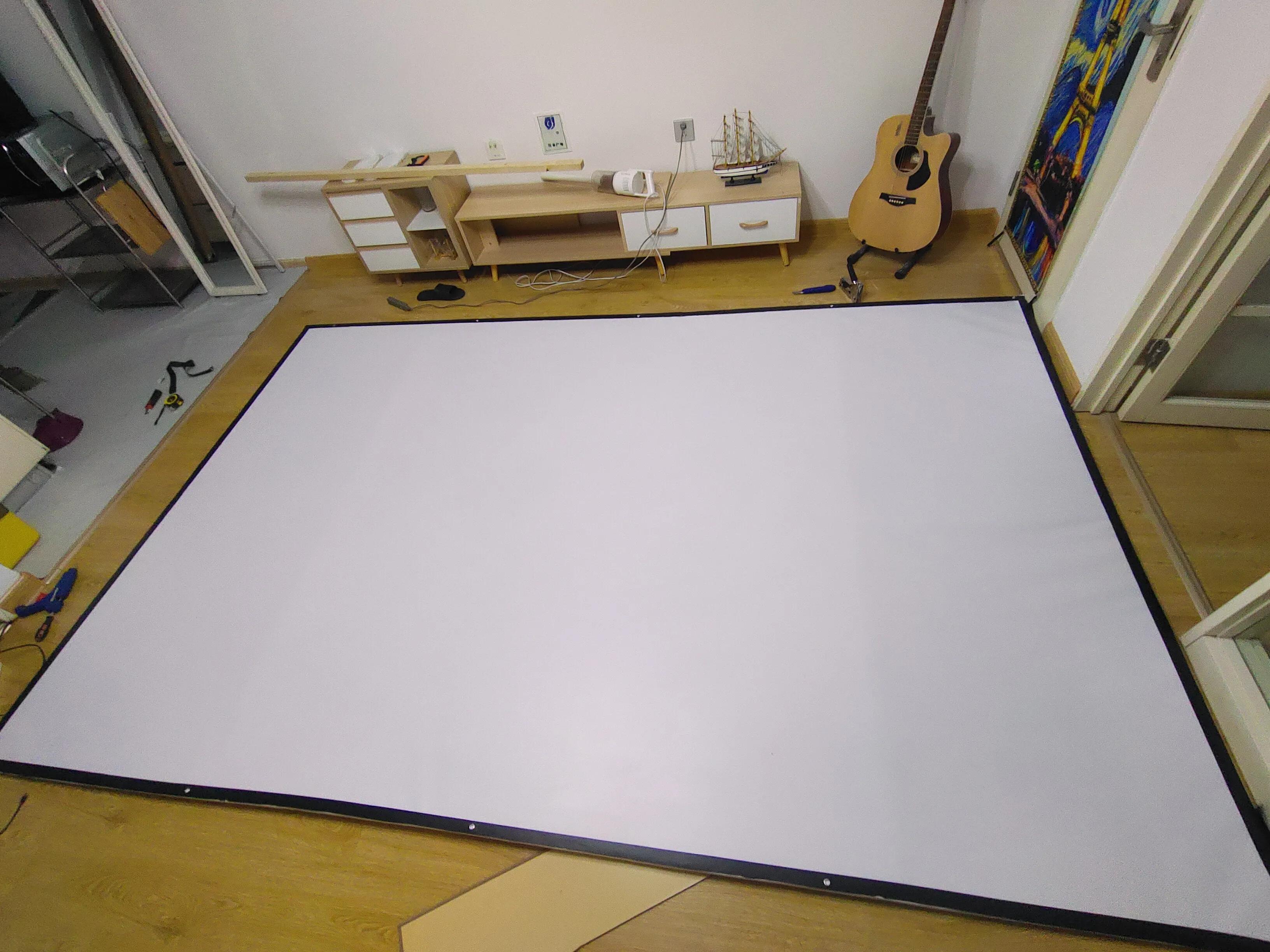 低成本自制180寸投影框架幕布