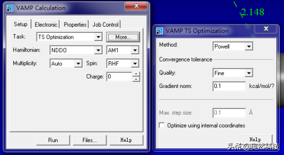 「科研干货」MS软件量子化学模块VAMP 介绍和使用