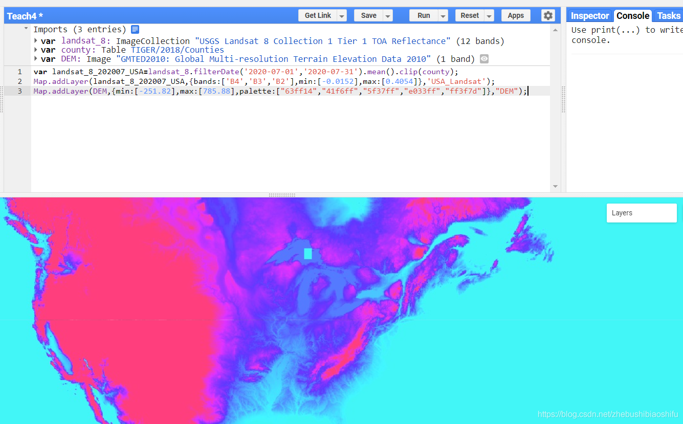 Google Earth Engine谷歌地球引擎GEE栅格图层可视化代码的嵌入操作