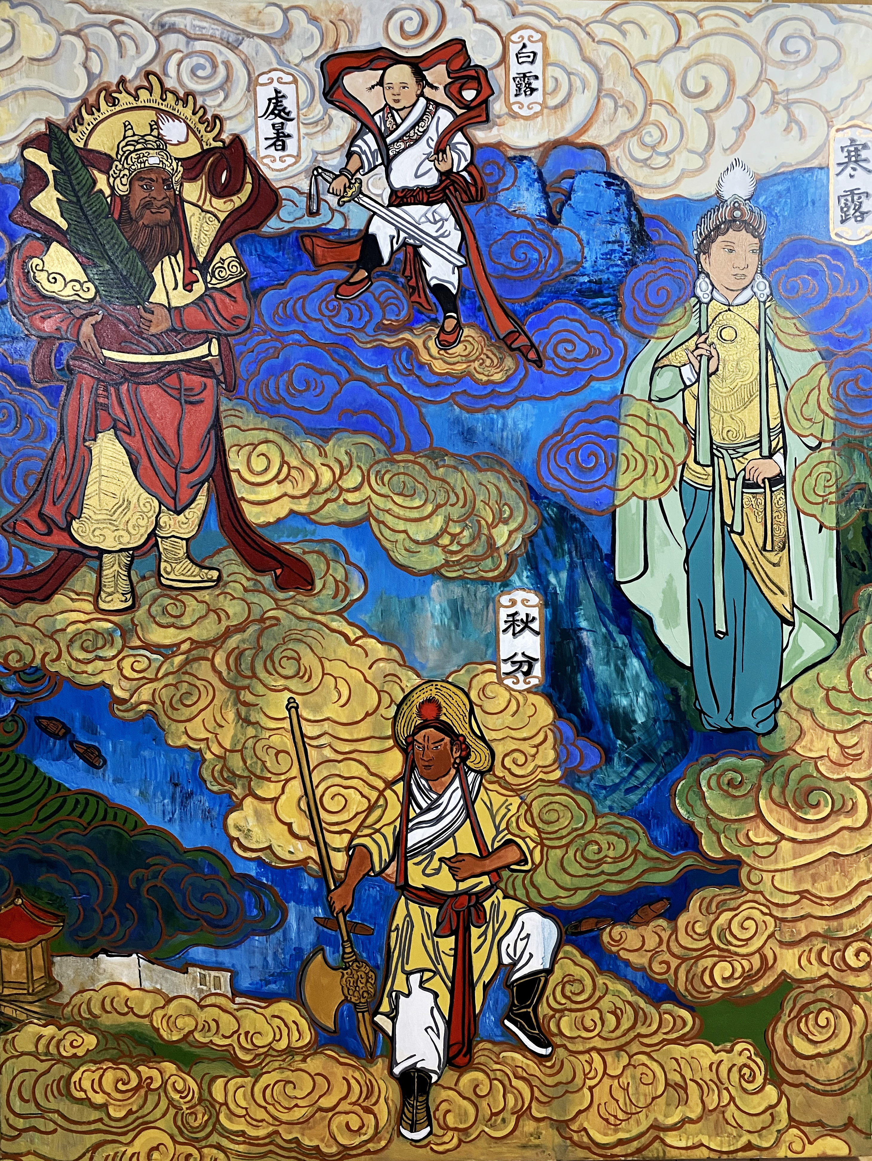 二十四节气神将图——著名画家「王俊英」壁画作品欣赏